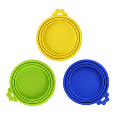 SunGrow cat food can lids yellow closeup demonstrating an airtight seal for fresh meals.