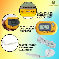 SunGrow easy-read digital screen displays Fahrenheit and Celsius for quick checks
