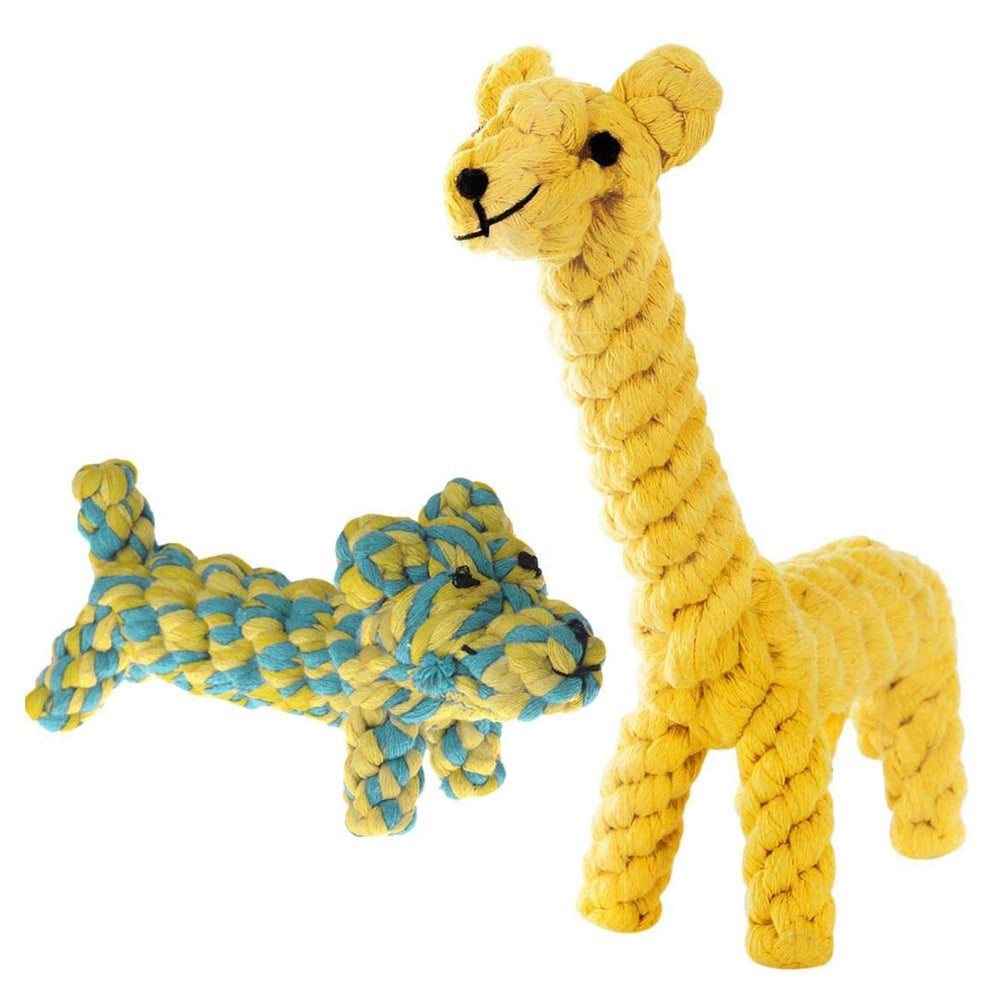 SunGrow Giraffe and Daisy pair-toy viewed together for chew play