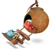 SunGrow hermit-crab coco hut ladder shows a climbing-friendly hideout for enrichment.