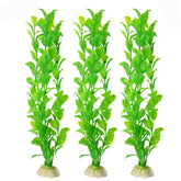 SunGrow plastic aquarium plant set front view with vibrant leaves adding color and hiding spots.