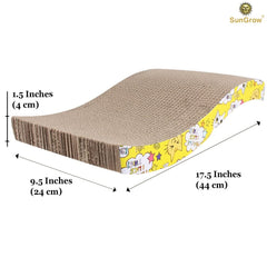 SunGrow Scratcher Board cat lounging view illustrating a comfortable resting spot