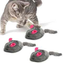 SunGrow Squeaky Plush Mice showing tug-squeaker chews for kittens' engagement