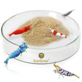 SunGrow glass shrimp dish top view demonstrates tidy feeding and clear visibility.