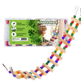 SunGrow wooden bird ladder bridge with colorful beads for engaging bird exercise