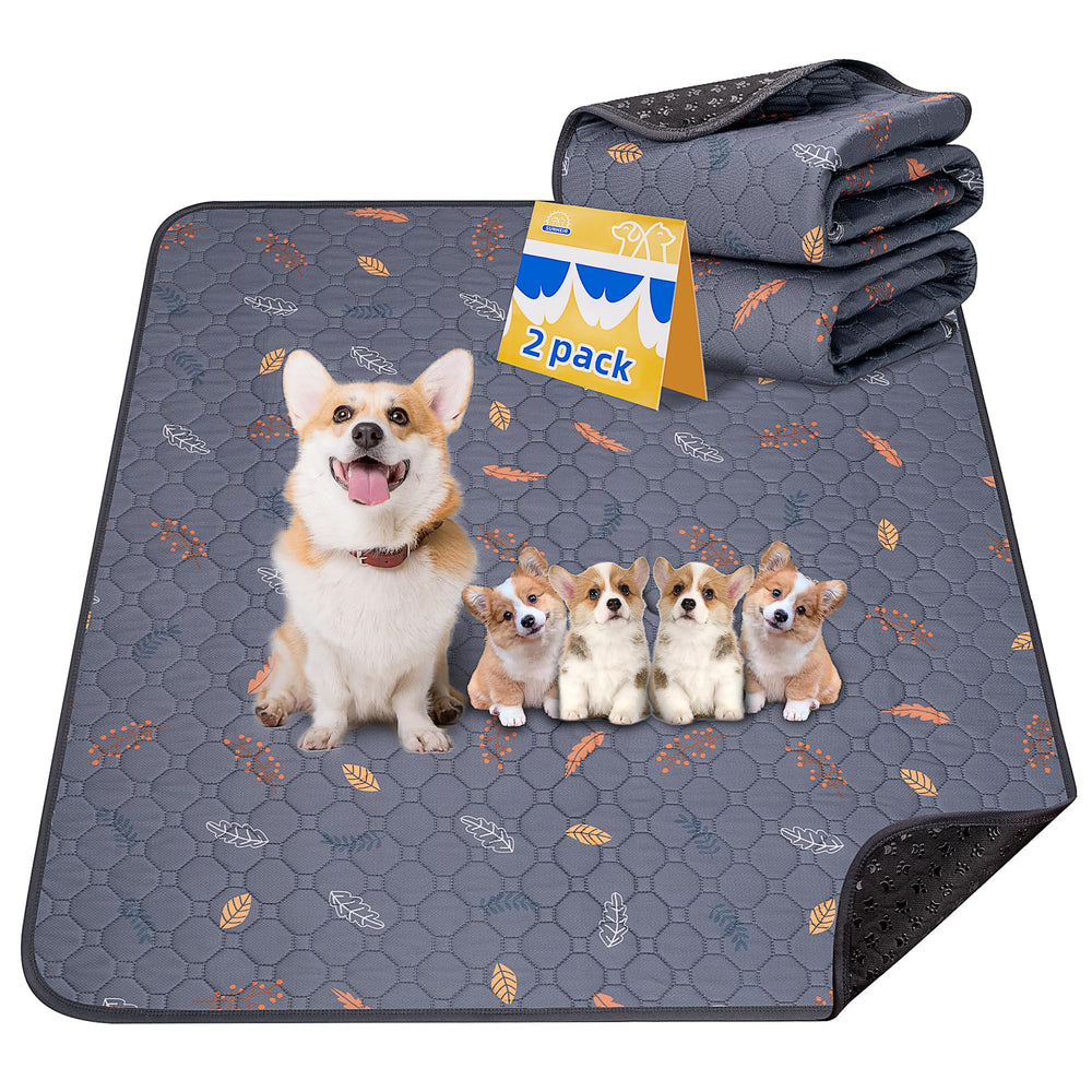 Sunheir 2-pack dog pads laid flat with anti-slip paw base for secure potty training.