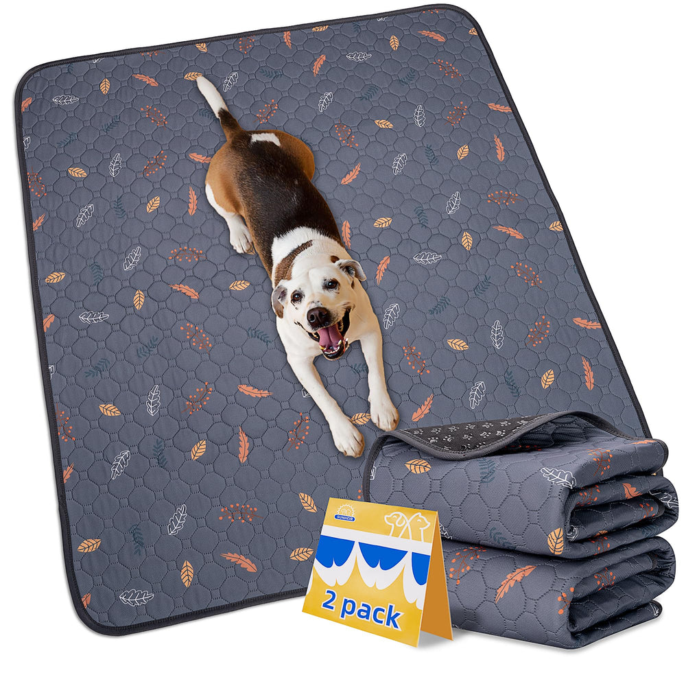 Sunheir washable pee pad dog top view—large 48x48 for easy training