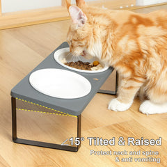 Sunhoo bowls fit securely in the stand for mess-free feeding