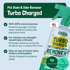 Sunny & Honey Spring Mint bottle pour demonstrating easy spray for stain relief