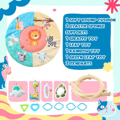 Sunnymove Puppy Play Gym featuring rattle toys to spark curious play.