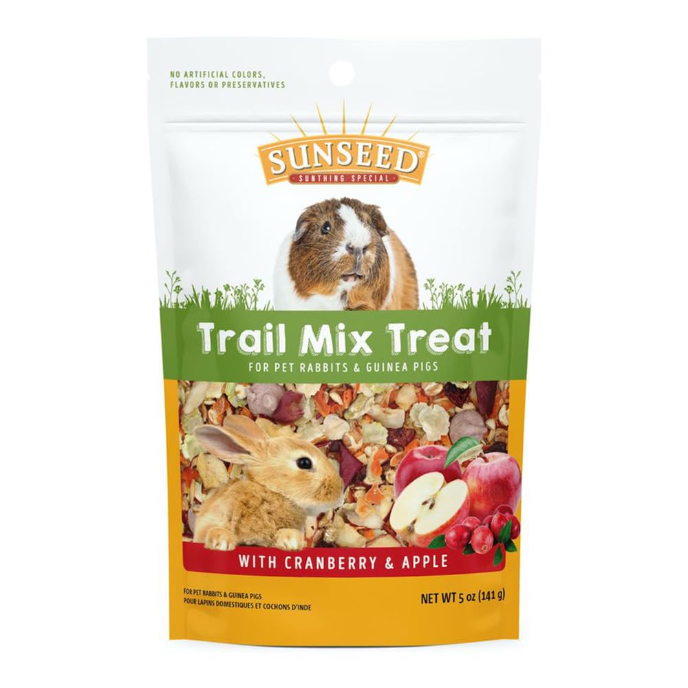 Sunseed Cranberry Raisin Vita Prima Trail Treat for rabbits—crunchy carob, berries, and yogurt drops enrich mealtime.