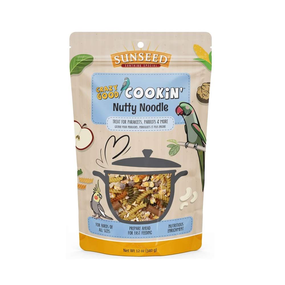 Sunseed Crazy Good Cookin Nutty Noodle Pineapple Apricot enrichment-ready bird snack