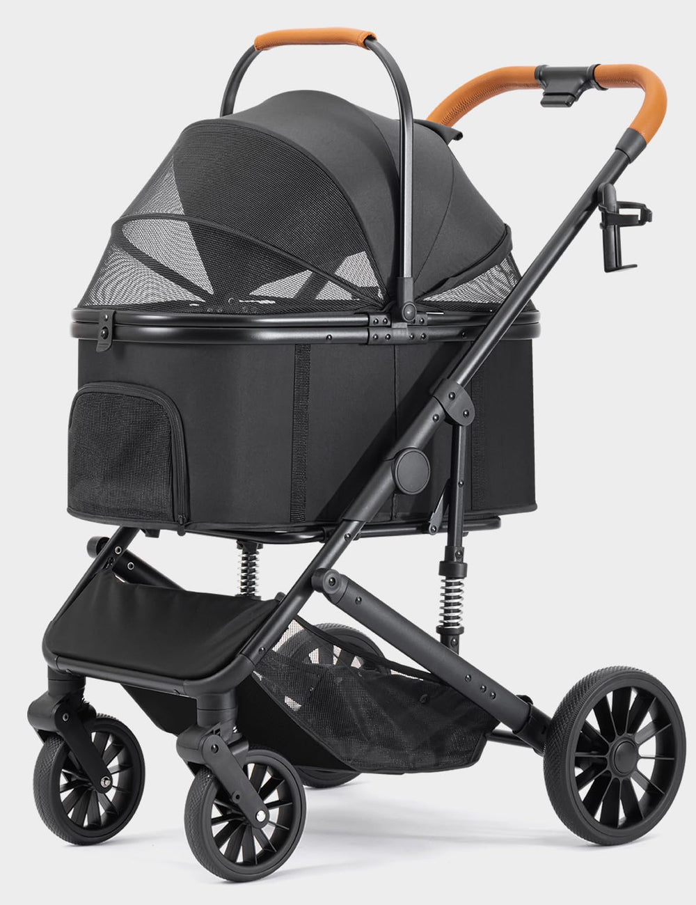 SUNTHX dog-stroller-carrycot: spacious interior for two small dogs on walks.