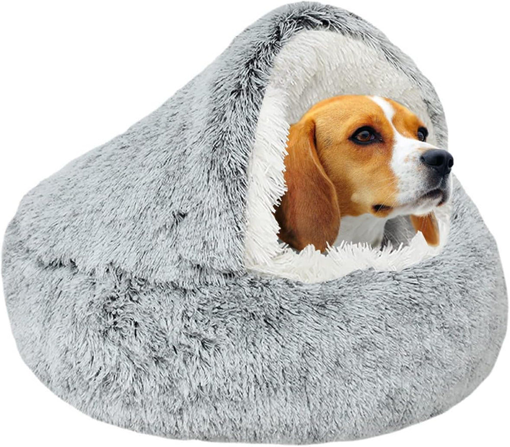 SUOXU small dog bed plush gray fabric offers cloudlike naps