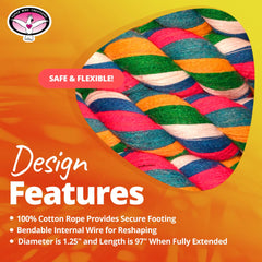 Super Bird Creations SB326 rope perch extended for Amazons and cockatoos, enrichment ready