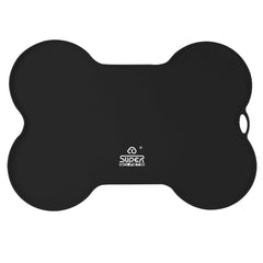 Super Design dog food mat full view shows large surface for mess-free mealtime setups.