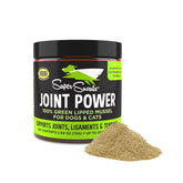 Super Snouts Joint Power powder jar with mussel formula supports joint mobility.