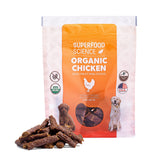 Superfood Science organic dog treats chicken-turmeric-jerky for training rewards