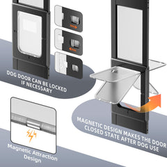 Superpotential dog door magnetic flat closure helps keep insects out.