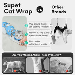 Supet cat ear-cleaning wrap keeps the cat calm while ear care.