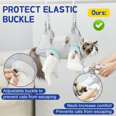 Supet cat grooming hammock harness 5D mesh keeps your cat breathable and comfortable.