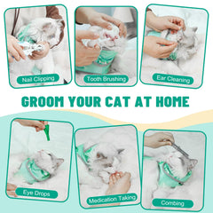 Supet Cat Grooming Hammock features snug plush edges for comfortable, chafe-free grooming sessions.