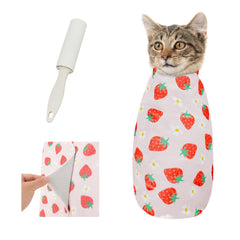 Supet cat grooming wrap calming-swaddle aids a peaceful grooming session.