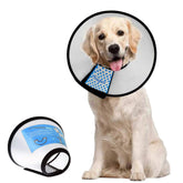 Supet dog cone collar adjustable for secure, comfortable recovery.