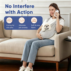 Supet hands-free sling enables multitasking while keeping pet secure.