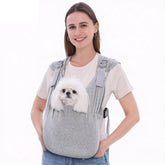 Supet dog sling grey XS overview shows compact design for small dogs during daily errands.