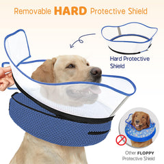 Supet donut collar 3D fabric cover provides ultra-soft breathable comfort for dogs.