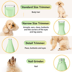 SUPRENT dog grooming kit quiet operation reduces pet stress.