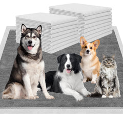 SUPRONLOVE Charcoal Puppy Pads packaging shows large 36 x 51 inches for easy planning