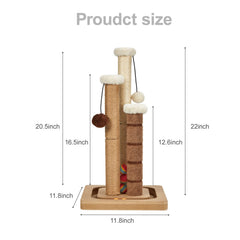 SUPSOFT natural sisal and jute cover provides satisfying scratching textures for daily play.