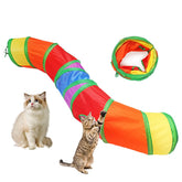 SUSWIM Cat Tunnel rainbow colors extended for indoor play and exercise.