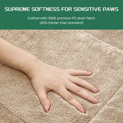 SUVAMJAM Washable Dog Crate Bed Mat cream universal design fits crates and cars for all-season use.
