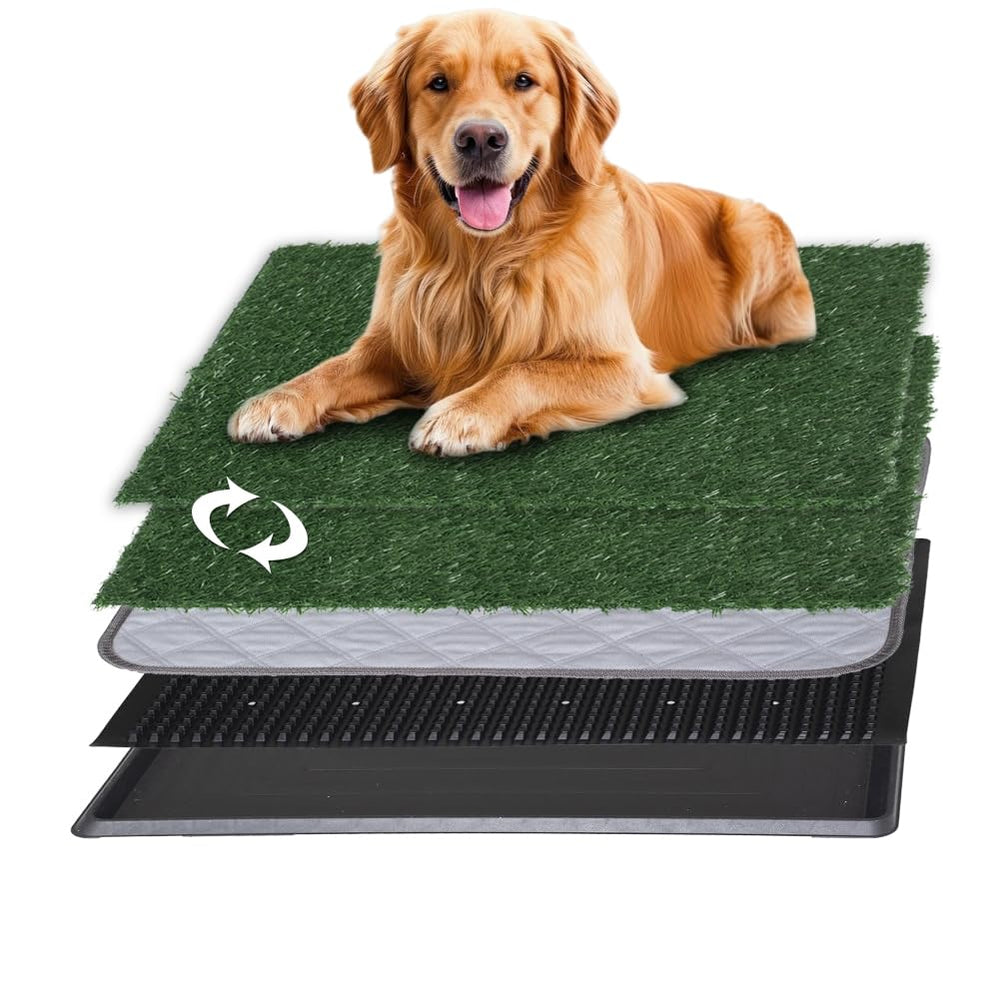 SUWUYUE reusable pet grass potty tray for easy indoor training.