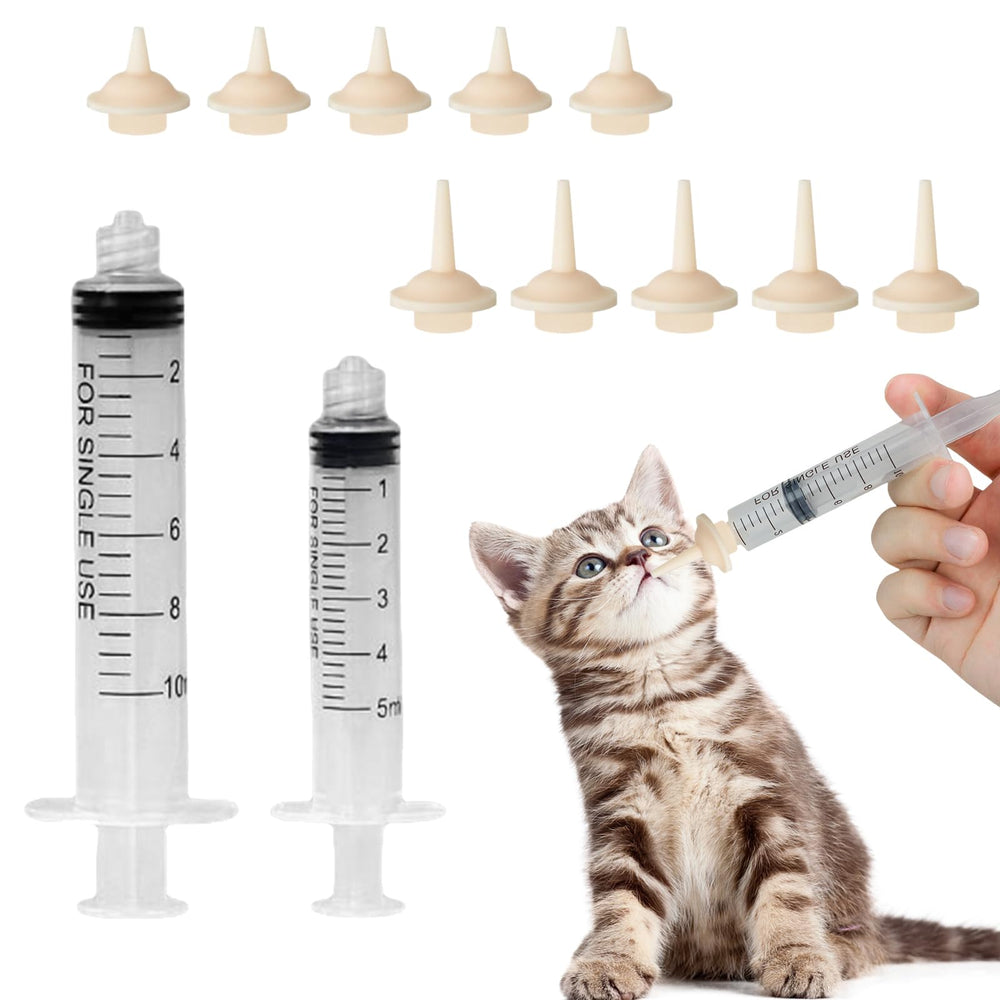 Suxgumoe pet feeding syringe with nipple kit for kittens and puppies enables precise feeding.