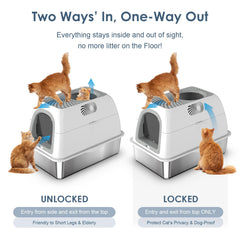 Suzzipaws 11-inch high-sided enclosure highlighting leak prevention and contained waste.