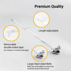 SVD.PET puppy bell closeup bells highlights rust-proof stainless steel for lasting durability.