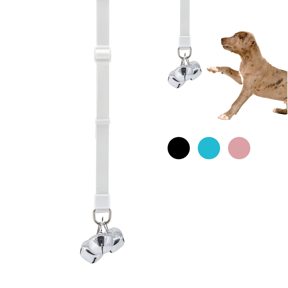 SVD.PET puppy bell doorbell setup shows adjustable mounting for flexible potty training signals.