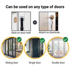 SVD.PET puppy bell height adjustable demonstrates versatile placement on door or wall.