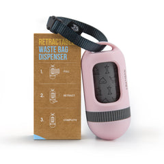 SVD.PET dog poop bag dispenser Primrose Pink front view for easy walk access