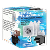 SW PRODUCTS Koller XS filter cartridges 3-pack shown for easy replacement and small-tank filtration