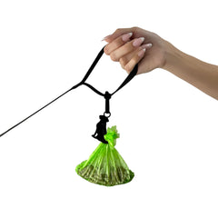 Swaggly poop bag holder with quiet no-bounce design for stable bags.