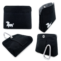 Swaggly treat pouch attached to leash for mess-free walks and quick rewards.