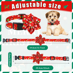Sweetude Christmas dog collar Santa pattern adds holiday flair.