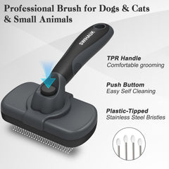 Swihauk: cepillo para desprendimiento de pelo en perros y gatos.