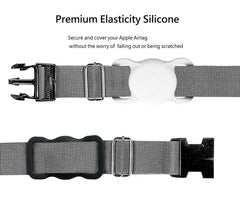 SWINCHO AirTag dog collar holder side view black blends with collars for discreet tracking
