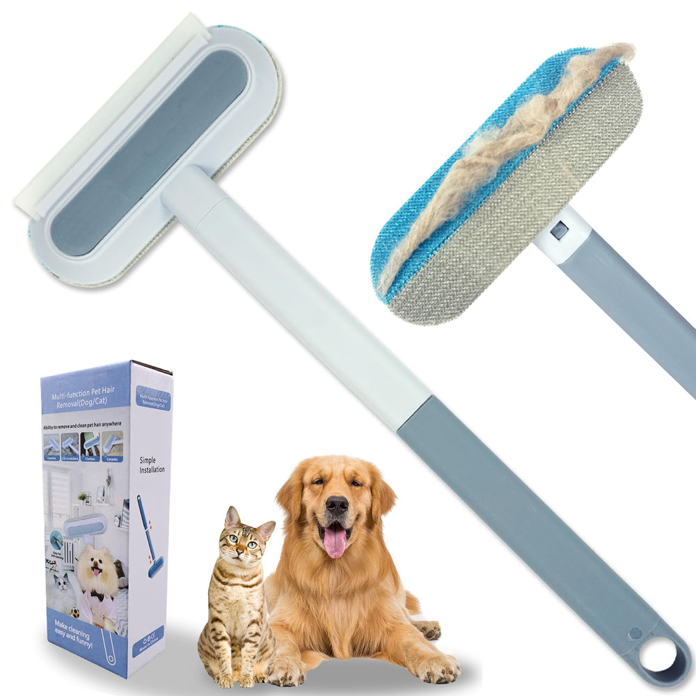 SWJDQS pet hair removal tool on couch for quick fabric cleanup.